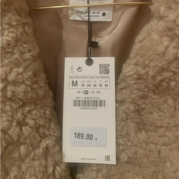 Zara Long Fleece Coat - Light Camel - Picture 10 of 12